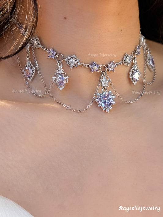 Eudora Silver-Lavender Necklace