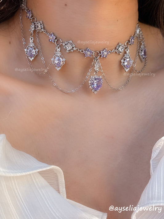 Eudora Silver-Lavender Necklace