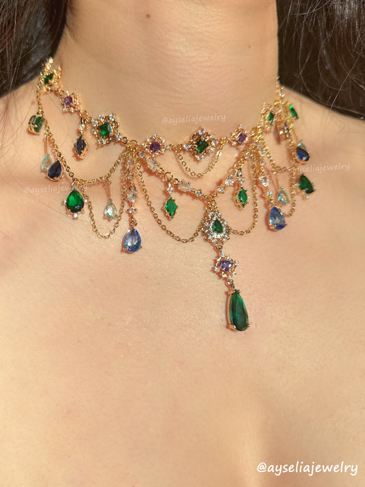 Ravessia Emerald & Purple Necklace