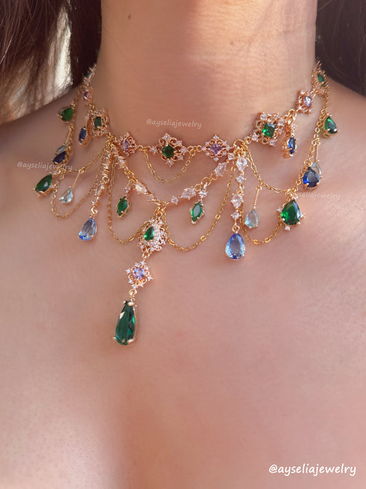 Ravessia Emerald & Purple Necklace