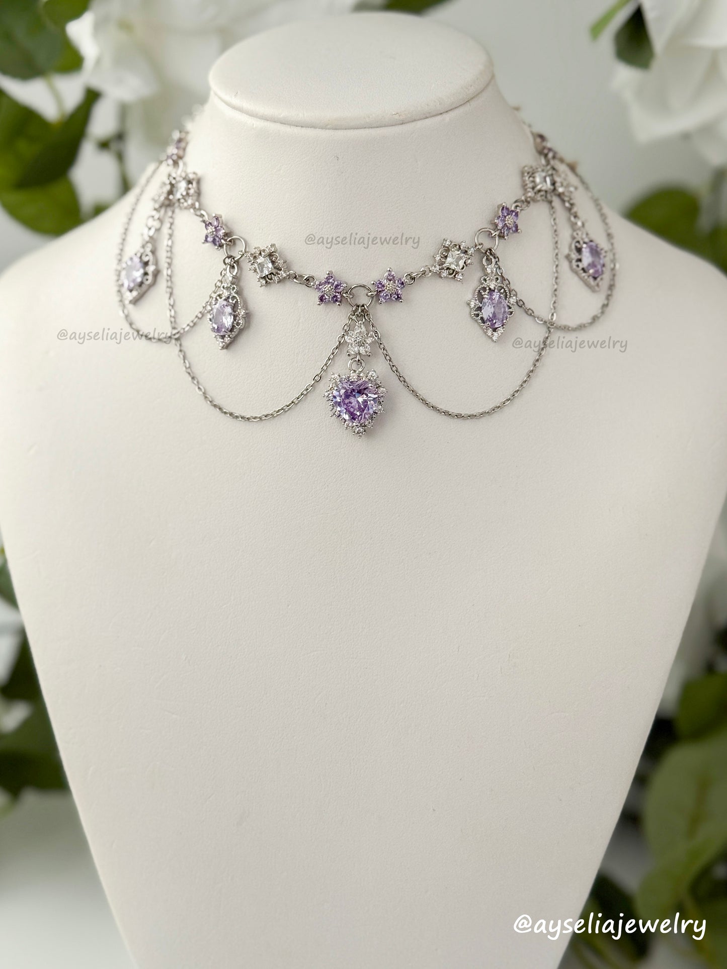 Eudora Silver-Lavender Necklace