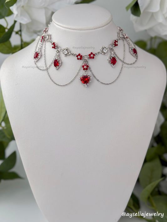 Eudora Silver-Red Necklace