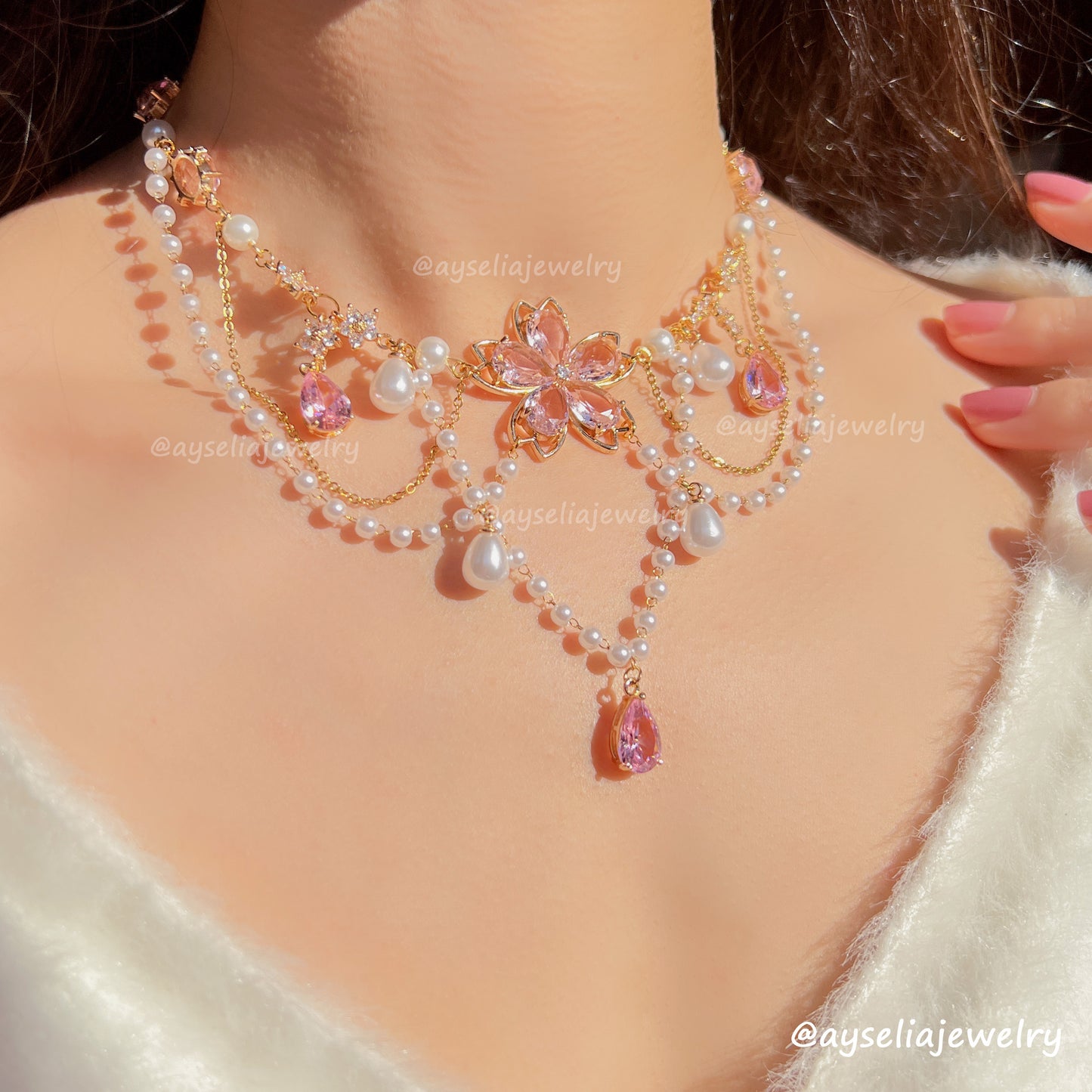 Cherry Blossom Pink Necklace