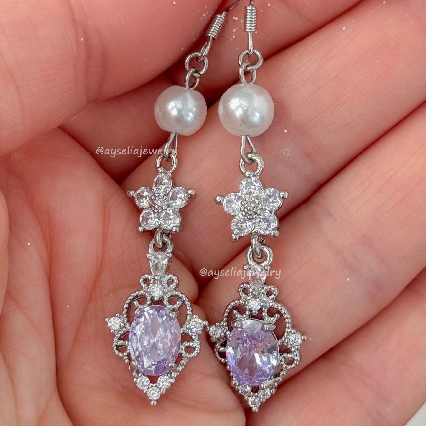 Eudora Silver-Lavender Necklace