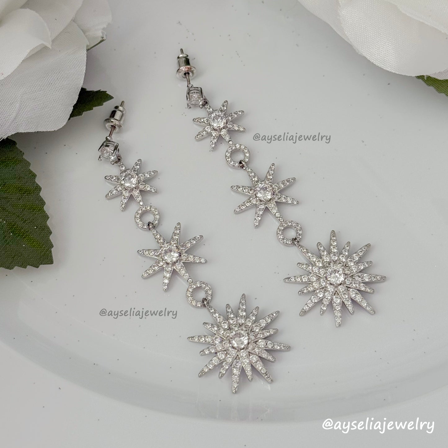 Long Star Earrings