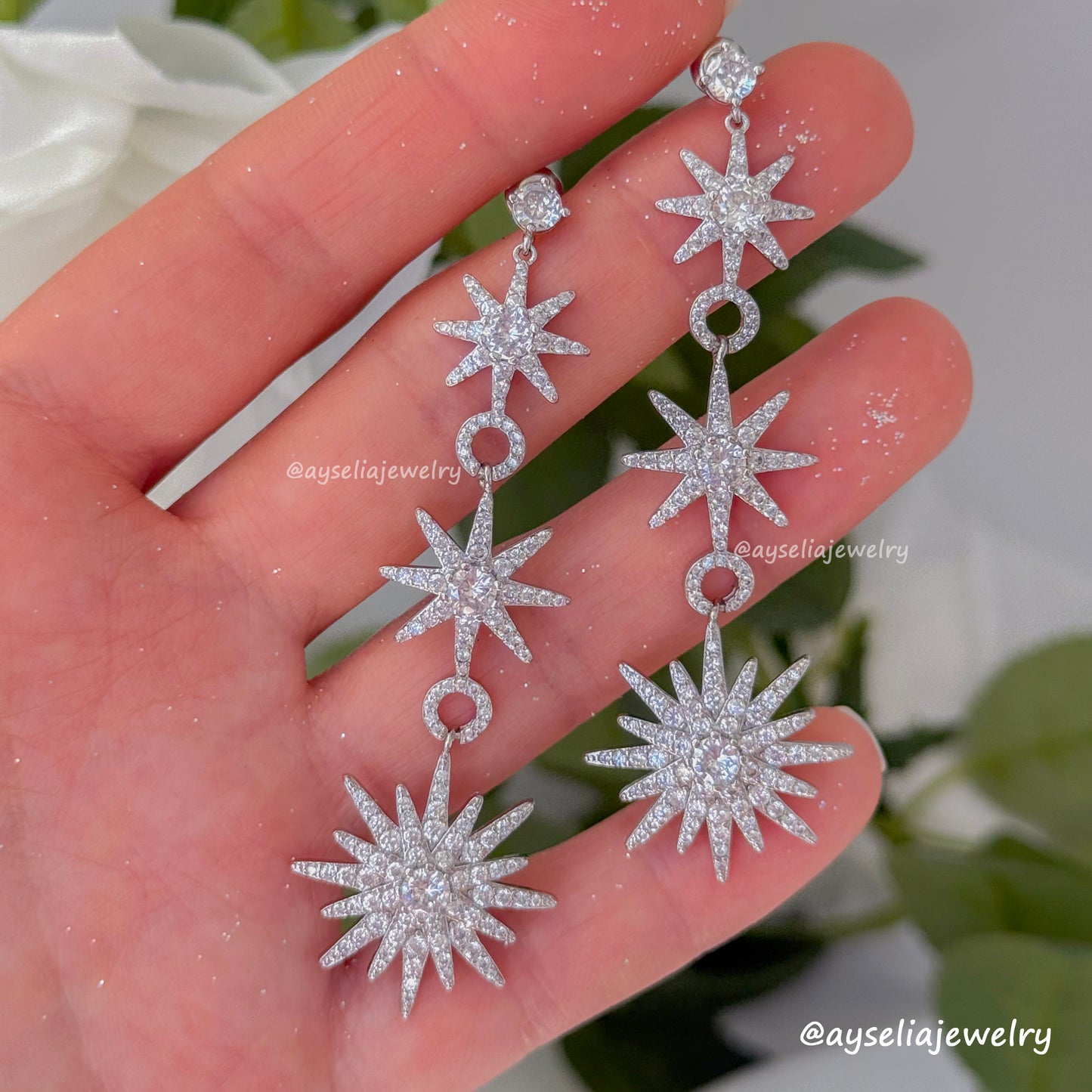 Long Star Earrings