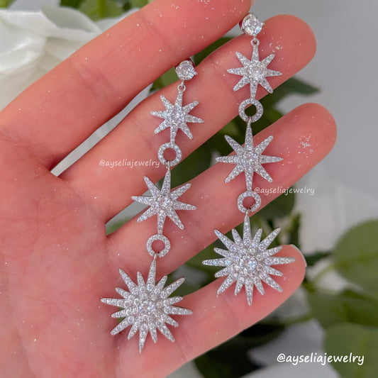 Long Star Earrings