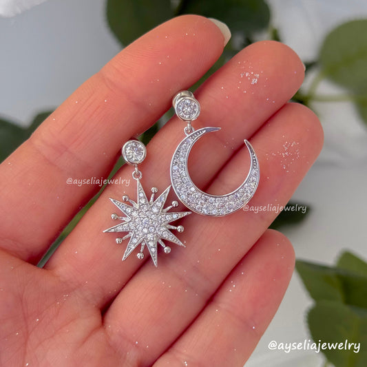 Moon & Star Mismatch Earrings