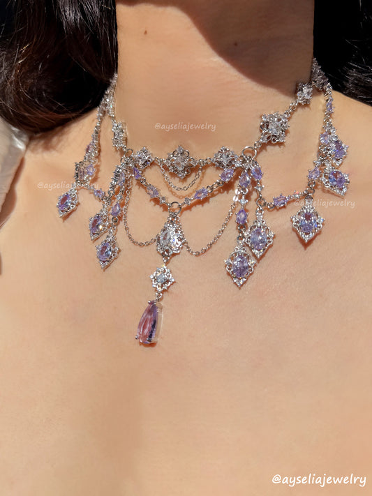 Ravessia Silver-Lavender Necklace