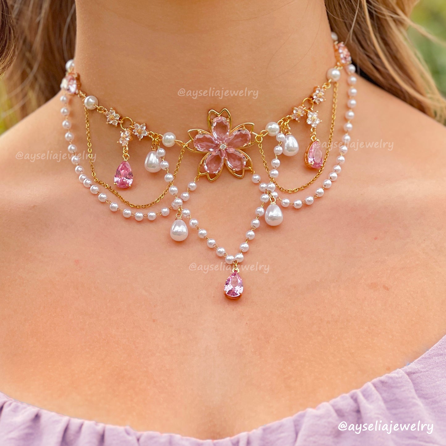 Cherry Blossom Pink Necklace